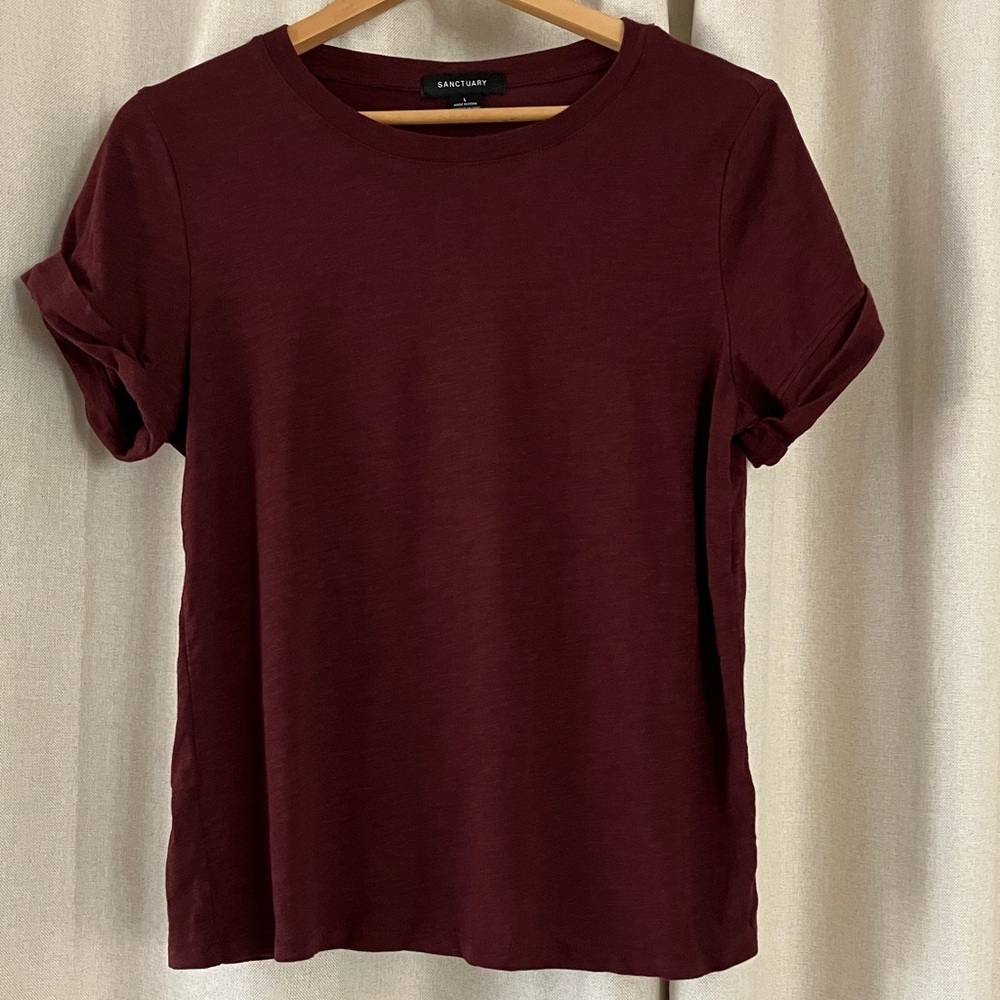 Sanctuary Women's Deep Red Short Sleeve Tee